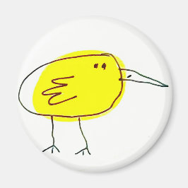 Rolig gul fågel Doodle Magnet