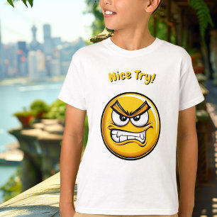 Rolig gul frustrerad emoji barn t-shirt