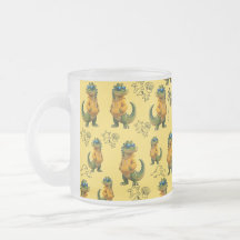 Rolig gul krokodil strandmönster kaffemugg