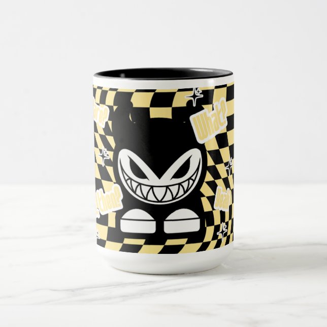 Rolig gul Labubou-inspirerad mugg | Söt djärv  (Center)