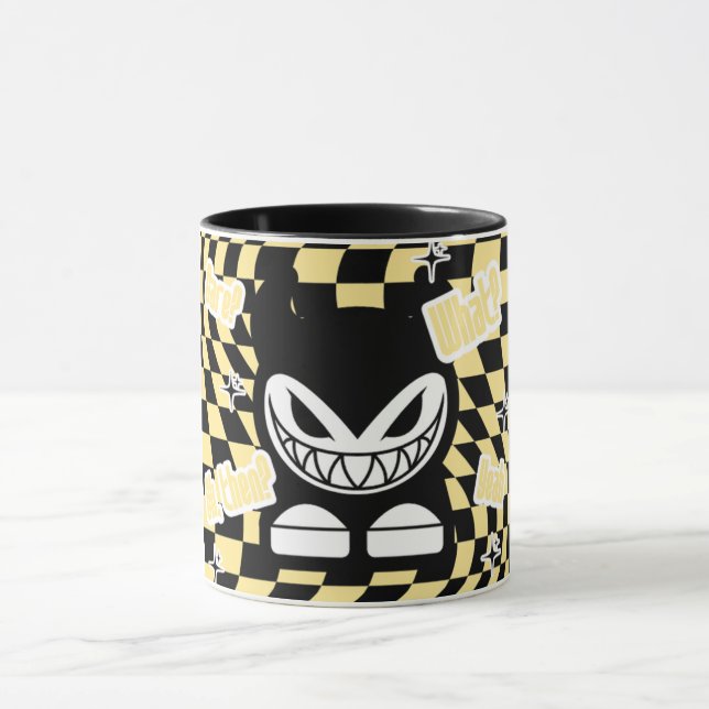 Rolig gul Labubou-inspirerad mugg | Söt djärv  (Center)
