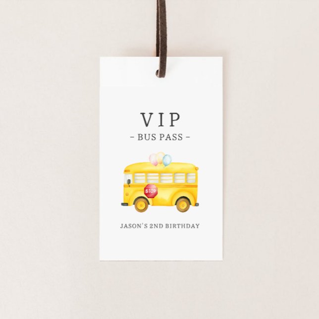 Rolig Gul Skolbuss  Presentetikett (Skapare uppladdad)