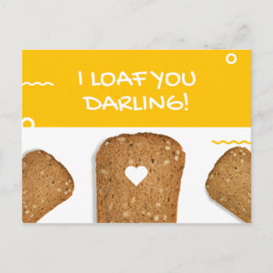 Rolig Gul Toastad Bröd Ostig Vykort