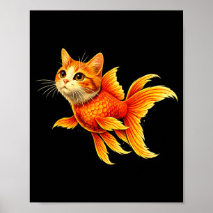 Rolig guldfisk katt hybrid söt djur meme poster