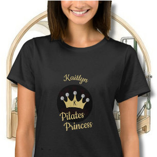Rolig guldkrona diamanter Pilates prinsessa namn T Shirt