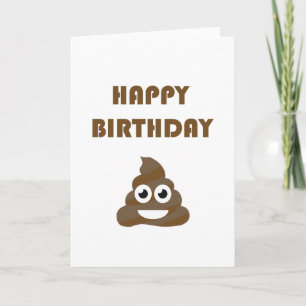 Rolig gullig grattis på födelsedagenpartyPoop Kort