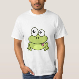 Rolig gullig grodatecknadman tee shirt
