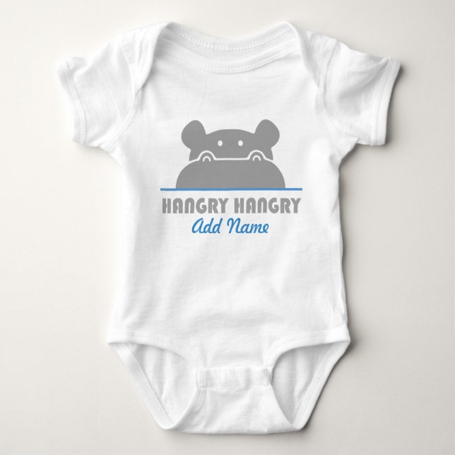 Rolig gullig hungrig Hangry flodhäst T Shirt (Framsida)