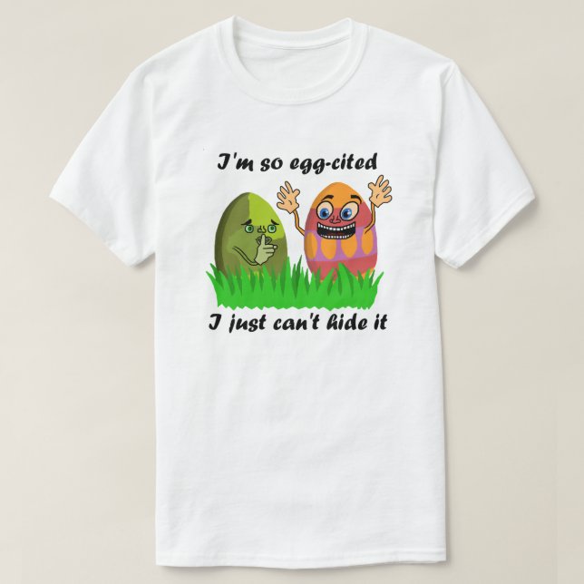 Rolig gullig jakt för ägg för påskäggungetecknad tee (Design framsida)