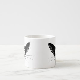 Rolig gullig lite svart kattkonst espressomugg