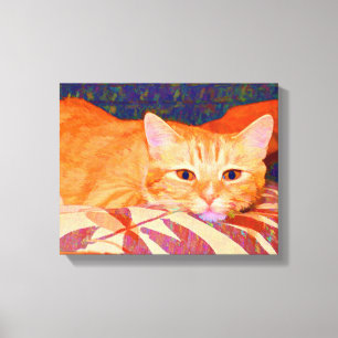 Rolig gullig orange tabby katt canvastryck