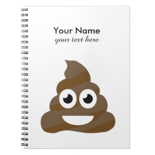 Rolig gullig Poop Emoji Anteckningsbok Med Spiral