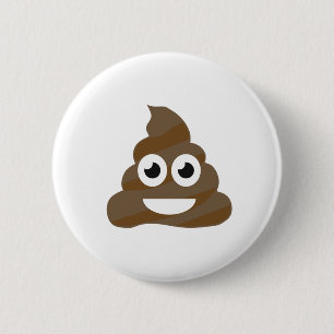 Rolig gullig Poop Emoji Knapp