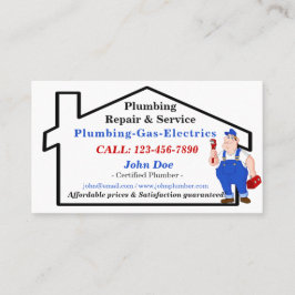 Rolig gullig rörmokerirörmokarehandyman visitkort