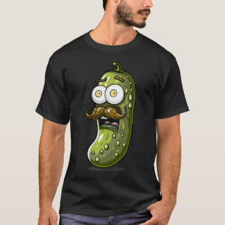 Rolig Gurka Kostym Med Mustasch För Grönsak F T Shirt
