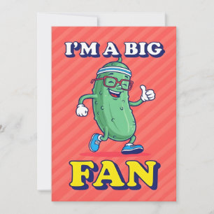 Rolig Gurka Puns Jättefan Cartoon Design Tack Kort