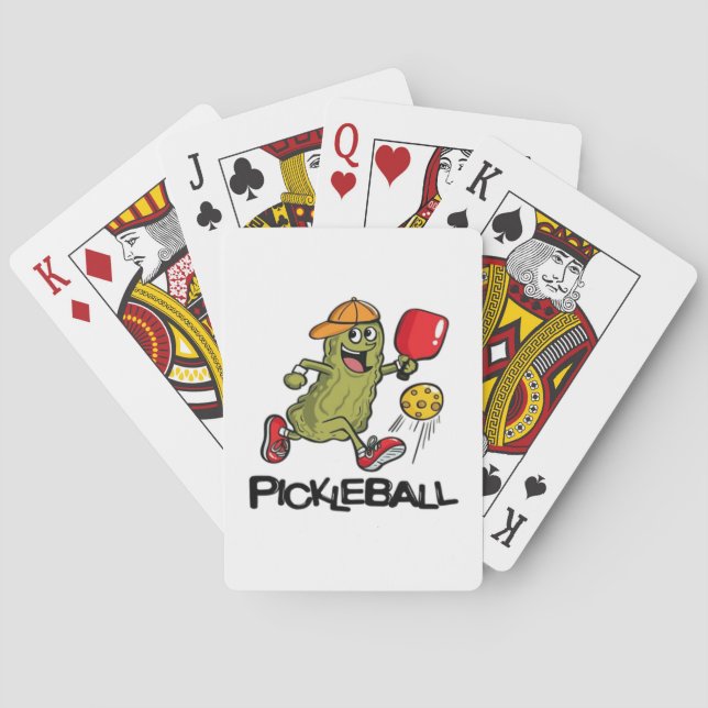 Rolig Gurka Spelar Pickleball  Casinokort (Baksidan)