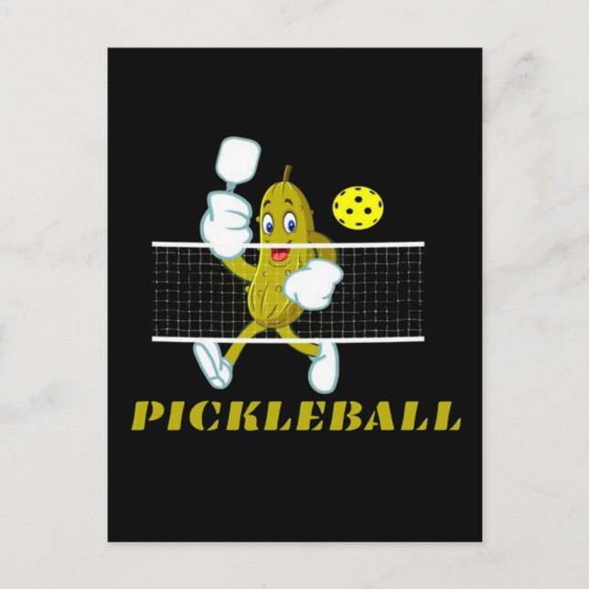 Rolig Gurka Spelar Pickleball  Helg Vykort (Framsida)