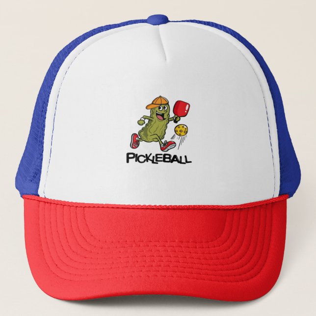 Rolig Gurka Spelar Pickleball  Keps (Framsida)