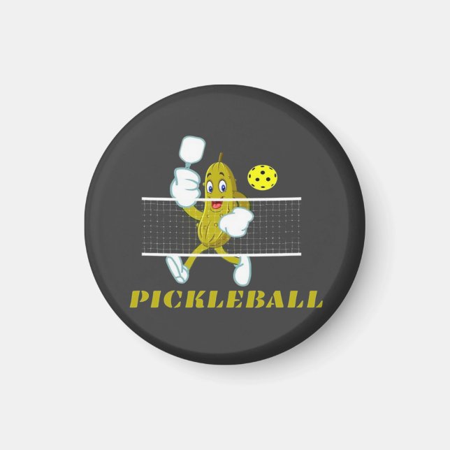 Rolig Gurka Spelar Pickleball  Magnet (Framsidan)