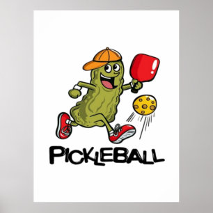 Rolig Gurka Spelar Pickleball Poster