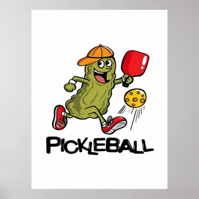 Rolig Gurka Spelar Pickleball  Poster (Framsidan)