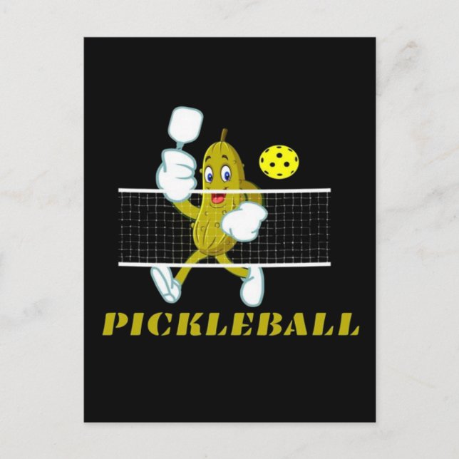 Rolig Gurka Spelar Pickleball  Vykort (Framsida)
