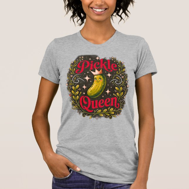 Rolig Gurkdrottning T-Shirt - Söt Gurklivsentusias (Framsida)