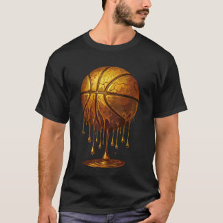 Rolig Gylden Dropp Basket Cool Estetisk Sport D T Shirt