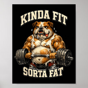 Rolig Gym Bulldog_ Ganska Passlig Lite Fet Poster