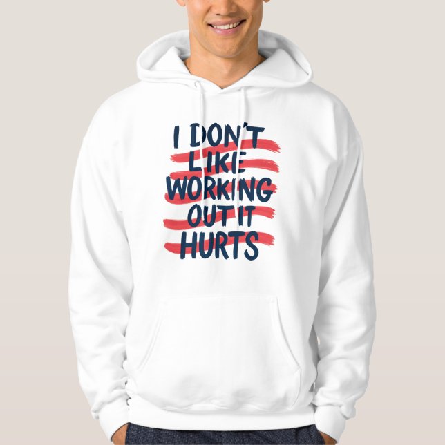 Rolig gym citat träning motivation  hoodie (Framsida)