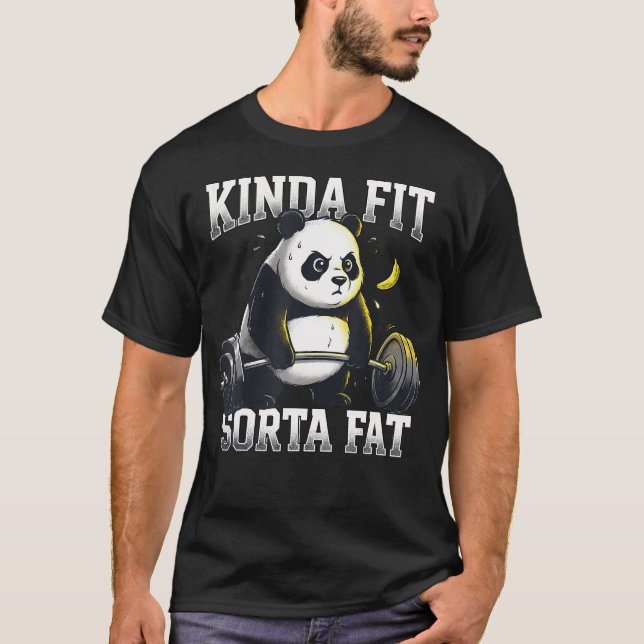 Rolig Gym Jag Är Ganska Passlig Lite Fet Panda T Shirt (Framsida)