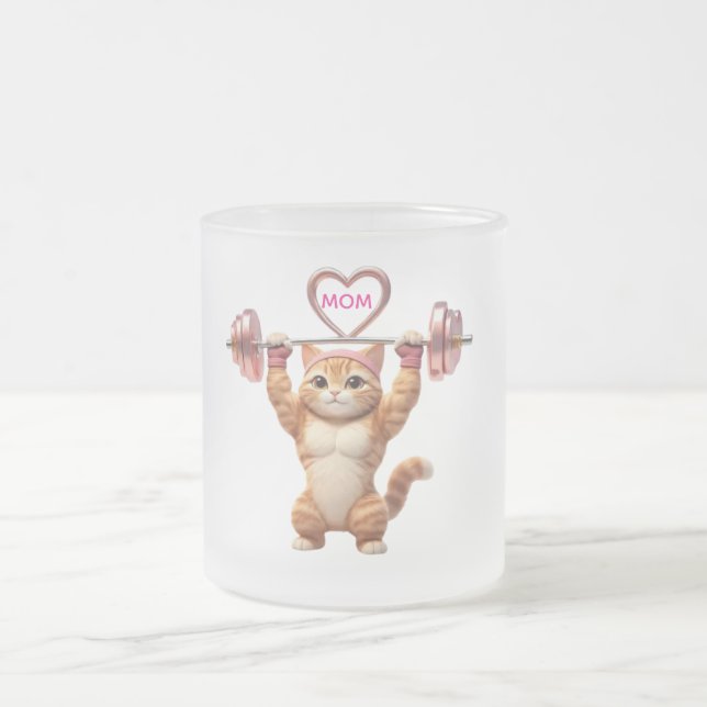 Rolig Gym Katt Mamma Mugg – Mor Dag Fitness Presen (Center)