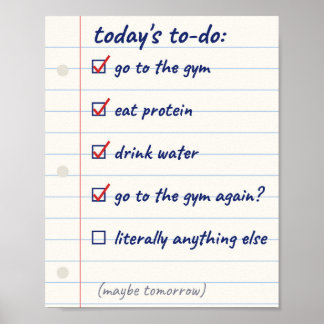 Rolig Gym Lista Anteckningsbok Poster