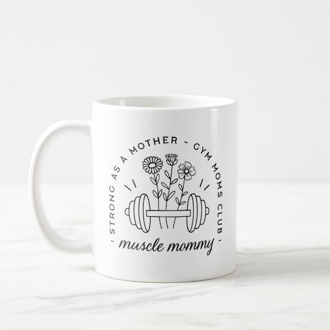 Rolig gym mamma muskulös mamma mamma kaffemugg (Vänster)