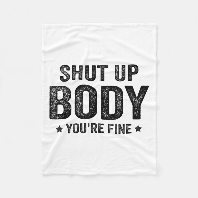 Rolig Gym Motivation Tyst Kropp Du Är Bra  Fleecefilt (Framsidan)