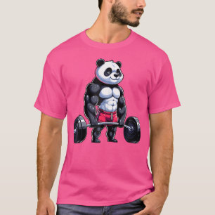 Rolig Gym Panda Bodybuilder Viktlyftning Motivatio T Shirt