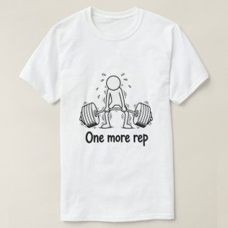 Rolig Gym Stick Figure T-Shirt - En Rep Till Vikt