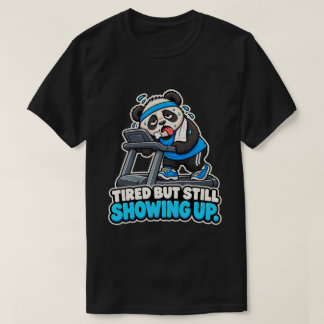 Rolig Gym T-Shirt, Trött Panda på Löpband, Trött T Shirt