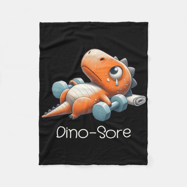 Rolig Gym Träning Dinosaurie Viktlyftning Gym Dino Fleecefilt (Framsidan)