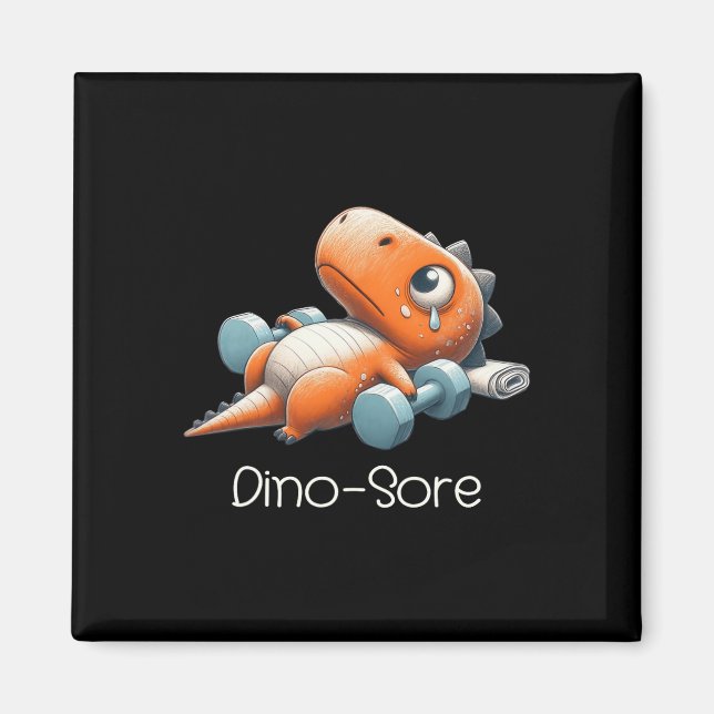 Rolig Gym Träning Dinosaurie Viktlyftning Gym Dino Magnet (Framsidan)