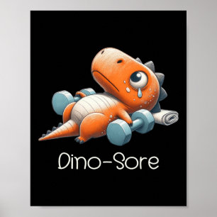 Rolig Gym Träning Dinosaurie Viktlyftning Gym Dino Poster
