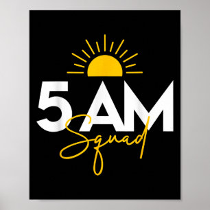 Rolig Gym Träningsälskare Fitness Crew - 5 Am Kull Poster
