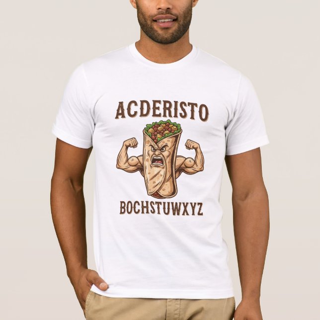 Rolig gymdesign med burrito t shirt (Framsida)
