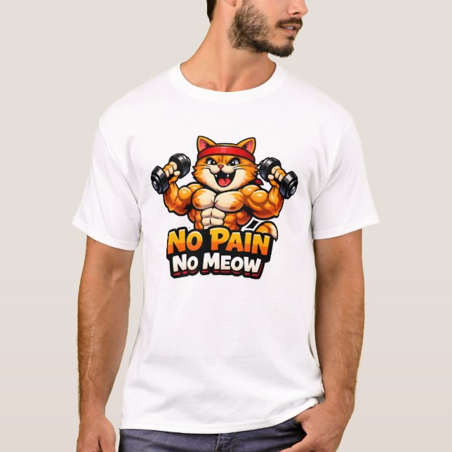 Rolig Gymkoja T-shirt – Inget Smärta Inget Malande (Framsida)