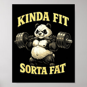 Rolig gympanda_ typ fit ganska fet tyngdlyftning poster
