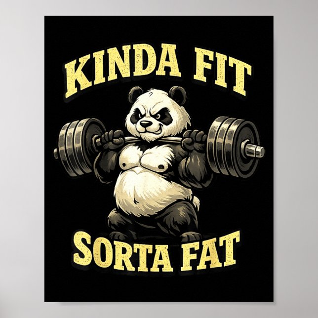 Rolig gympanda_ typ fit ganska fet tyngdlyftning poster (Framsidan)