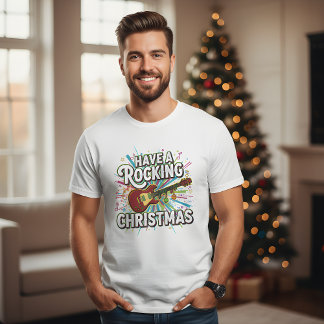 Rolig Ha En Rullande Jul Gitarr Mäns Högtid T Shirt