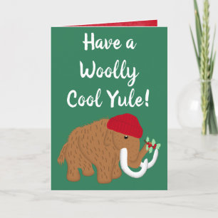 Rolig Ha en Ullig Cool Jul Mammut Jul Helgkort