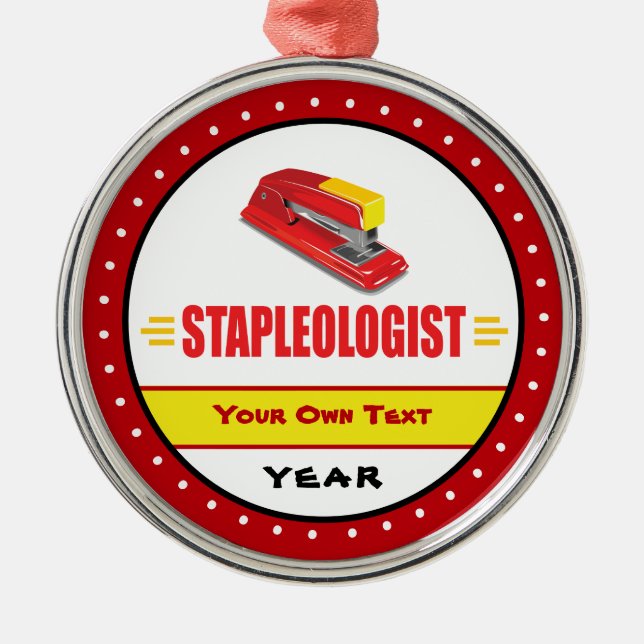 Rolig häftälskaretitel julgransprydnad metall (Framsidan)